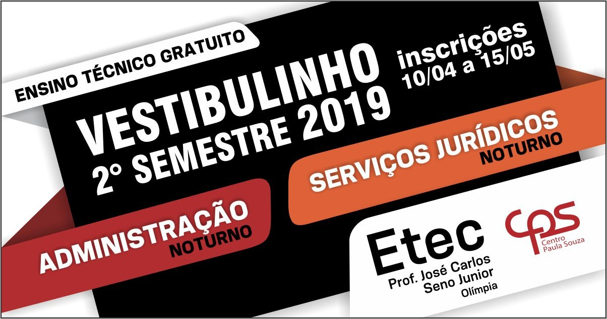 EDITAL VAGAS REMANESCENTES: INSCRIÇÕES DE 30/03 A 14/04/22 PARA INGRESSAR  NO 2º ANO (Período Integral) – Etec Prof. José Carlos Seno Júnior