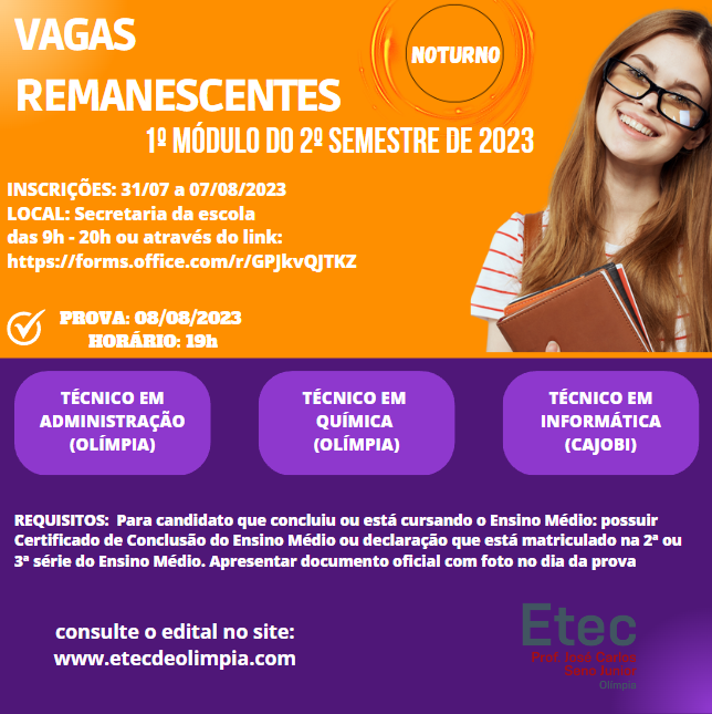 Vestibular ETEC 2023: Inscrições, Provas, Datas, Vagas e Cursos